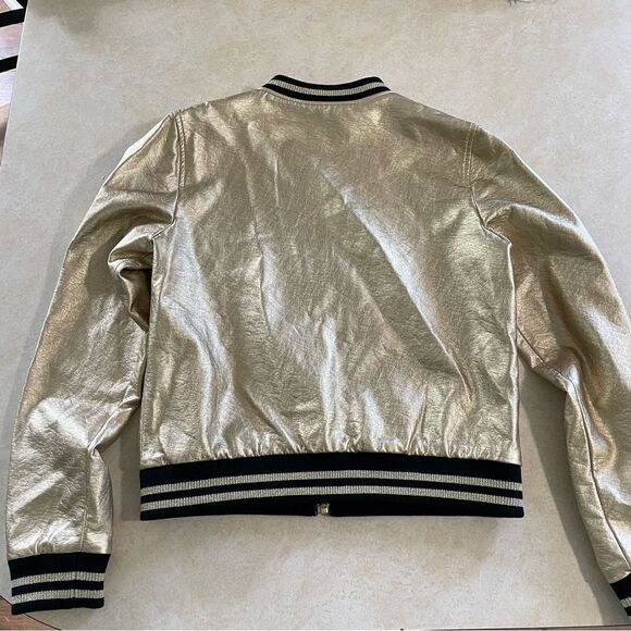 Mickey Mouse Gold Collection size M Medium Varsity bomber jacket women’s Juniors - Picture 4 of 4